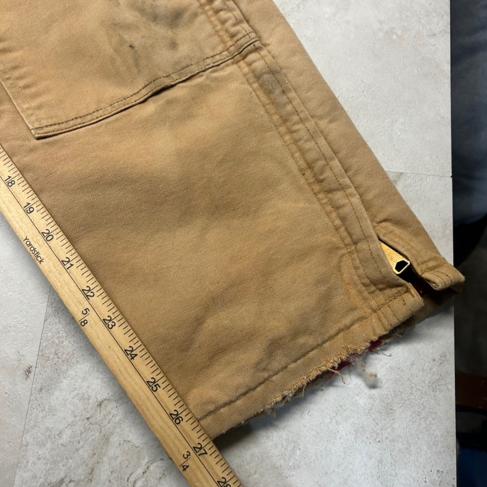 Carhartt Overalls Brown Men 28x27 Vintage 90s Quilt Lined Double Knee R02 BRN - Picture 8 of 9
